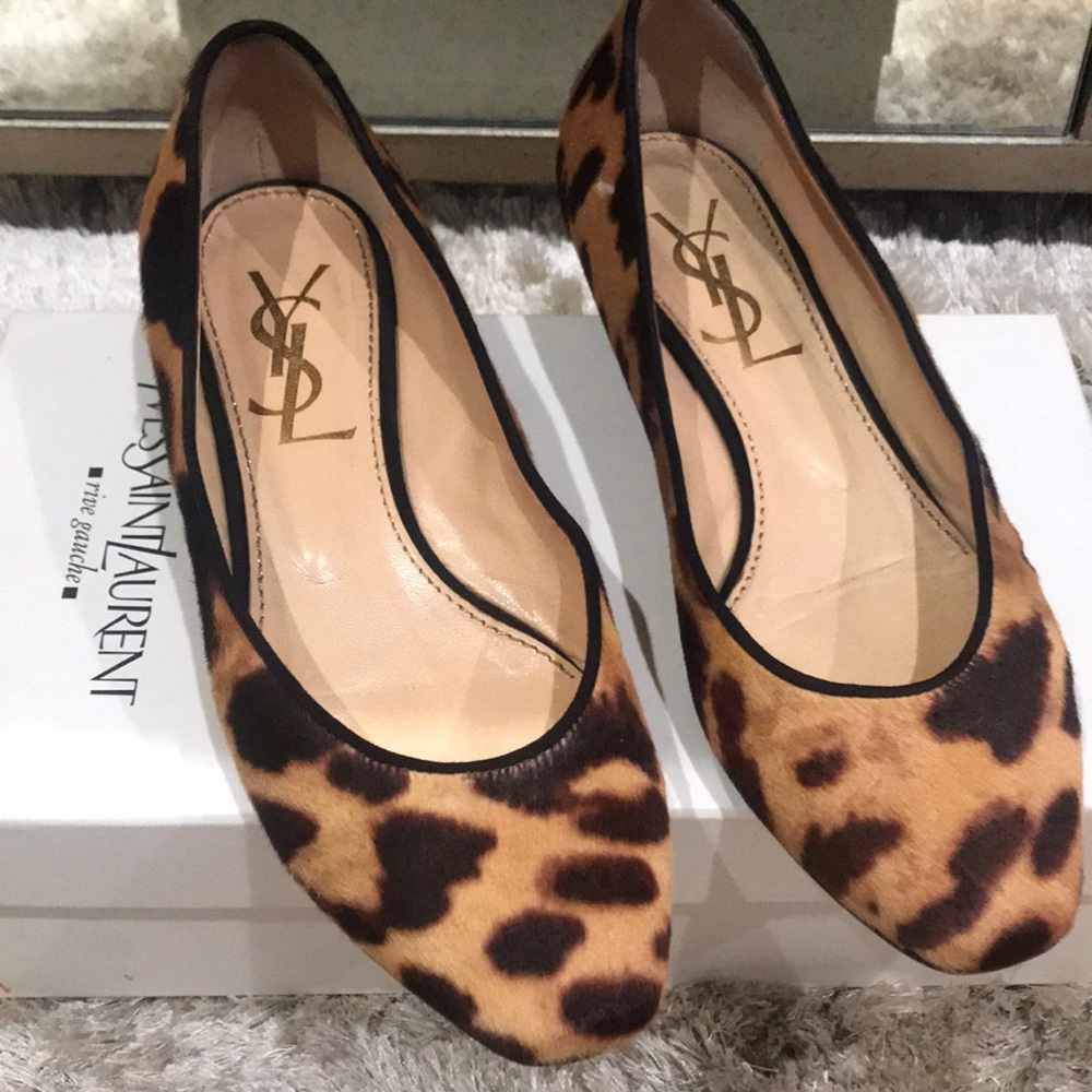 Ysl Leopard ballerina shoe